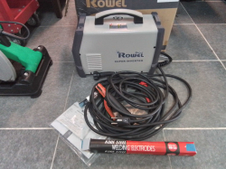 A Rowel ARC 160M inverter welding machine, featuring a digital display for Voltage and a knob for  amperage control. ( used only 15 hours)