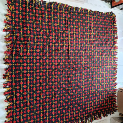 A hand woven retro wool vintage table cloth 180x180 Cm.