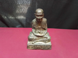 A Bronze Statue of Luang Pu Tuad. W.12 D.11.5 H.18 Cm.