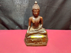 A Bronze Statue Chiang Saen Buddha. D.10.5 W.17 H.25 Cm.