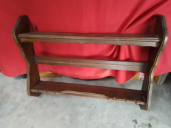 A Large Oak Plate and Spoon Display. W.79 H.25 Cm.