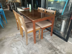 Dining Table W.74 L.120 H.75 Cm. with 4 Chairs.