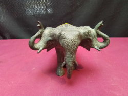 A Bronze Statue 3 Head Erawan Elephant. W.13 L.14 H.11 Cm.