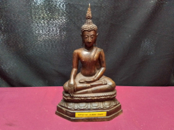 A Bronze Statue of Buddha Image Sukhothai Style. D.9 L.17 H.25.5 Cm.