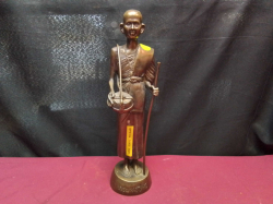 A Bronze Statue of Kruba Sriwichai. w.9 H.34 Cm.