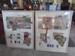2 Large Decopage Travel Themed. W.81 H.103 Cm.