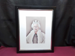 A Printing Pictures of Queen Elizabeth II. 38x47 Cm.