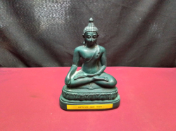 A Resin Statue of Small 
Green Sitting Buddha. D.9.5 L.15 H.21 Cm.
