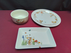 3 Assorted items of ceramic ware all featuring rabbits these items are rare