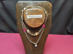 Golden Plated Necklace with colourful Stones(Stand not included)
