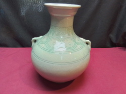 Korean Celadon Vase. W.22 H.27 Cm.