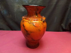 Special made orange color Murano Vase.W.16 H.28 Cm.