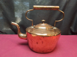 A Large Copper Kettle. L.33 H.29 Cm. 
