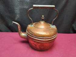 A Large Copper Kettle. L.27 H.25 Cm. 