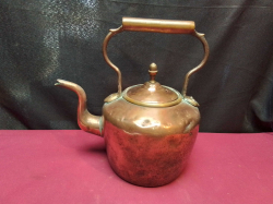 A Large Copper Kettle. L.26 H.27 Cm. 