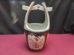 Kutani Kosen Japanese Porcelain  Basket. H.32 W.16 Cm.