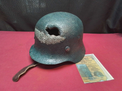 The original Nazi German Meliterian Helmet of 1935 with hole