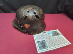 Nazi German Helmet with Bullets holes