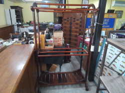 A Vintage Style of  Wooden Clothes Rack with wheels. W.102 D.60 H.174 Cm.