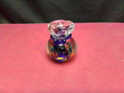 A Vintage Murano Fish in a Bag Goldfish  Glass Aquarium Paperweight Art Glass Coral Fish Display Blown Artist Sea Life Italy. W.6 H.7 Cm.