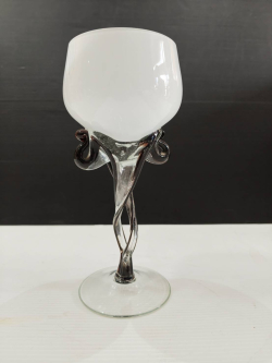 A vintage Murano hand blown dual split stem glass H.22 Cm
