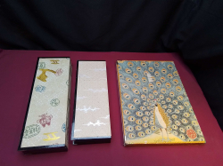 3 Traditional Japanese Gold Paper Folding Screen’s, In Lacquered Wood Frame. Large H.37 L.162 Cm.