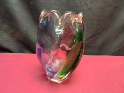 Vintage Narumi Heavy Japanese Handblown Fantasy Vase, 1960s. H.19 W.12 Cm.