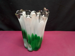 Vintage Claun Craft Handblown Glass Art Vase, Italian circa 1960s. W.15 H.21 Cm.
