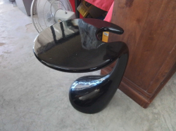Index modern black, glossy side table. W.47 H.57 Cm.