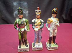 3 vintage porcelain French Napoleonic soldier figures 