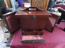 A large wooden high quality jewelry box