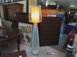 A White Tall Modern Lamp( working) W.43 H.172 Cm.