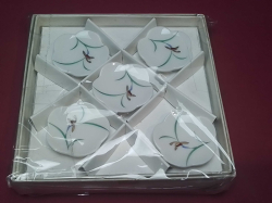 5 Small Japanese Plates Flower Shape in the box 16x16 Cm.