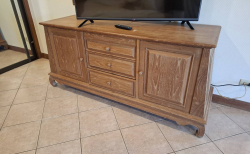 A Solid teak wood sideboard/TV cabinet with draws