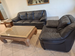 3 Seater sofa with a single seat black sofa