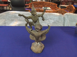 A Large Visanu Riding on The shoulder of A Garuda Bronze from Bali Indonesia. W.22 D.13 H.35 Cm.