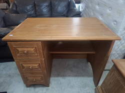 Solid teak wood writing table with 3 drawers