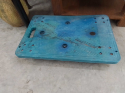 A Small Blue Plastic Foldable 4 wheel Cart 100Kg.
