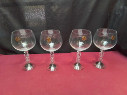 4 Cristal d'Arques wine Glasses France. W.12 H.22 Cm.