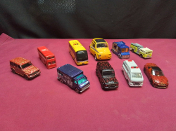 10 Assorted toy vehicles
