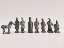 8 pcs. Of Chinese collectible Terracotta army Qing dynasty warriors figurines. H.9 Cm.
