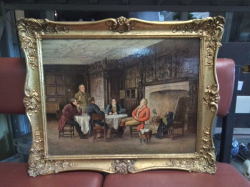 A nice oil print in good gilt frame 