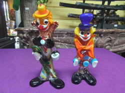 2 Old murano clown figures. W.10 H.23 Cm.