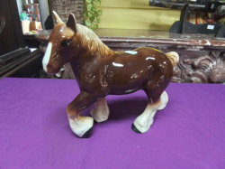 A very large model of a Shire horse Sculpture. L.27 H.23 Cm.