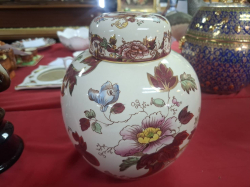 A Large Masons red mandalay ginger jar and cover.W.20 cm H.23 cm