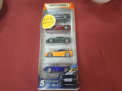 5 Match box model sports cars.