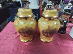 A good pair of Lidded URNS with Covers in the style of 