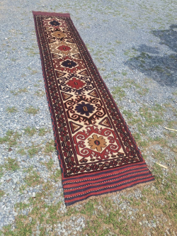 A Handmade carpets Rugs from Afghanistan Wool on Wool Unusual Berjista Runner From Afghanistan 76x390 Cm.