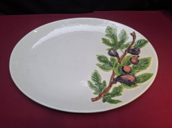 Hand painted ceramic fig-themed serving platter 3D 