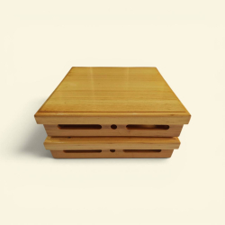 A pair of wooden boxes 